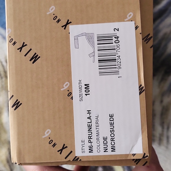 Mix No. 6 Nude Microsuede Wedge Bling Sandals 10M New in Box - Picture 10 of 11